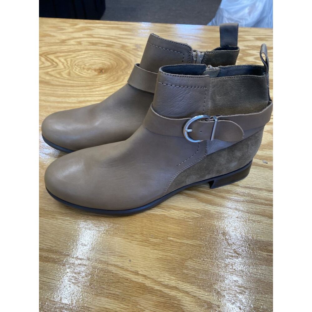 Munro Chestnut Bootie Women's 10M Brown Leather Buckle Strap Ankle Boots S43